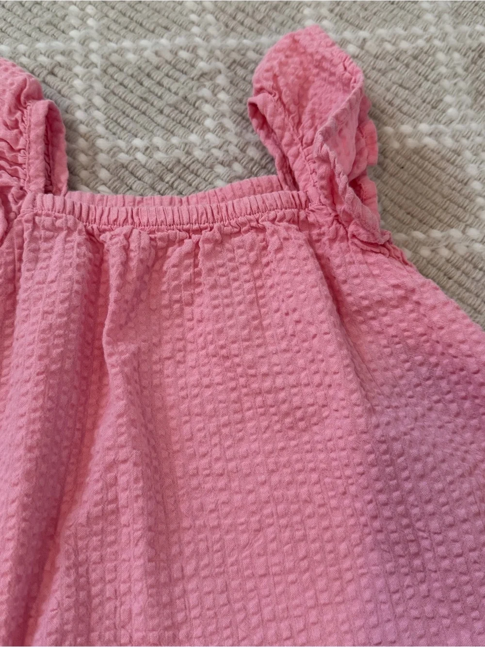H&M Pink Seersucker Tank Top & Shorts Matching Set